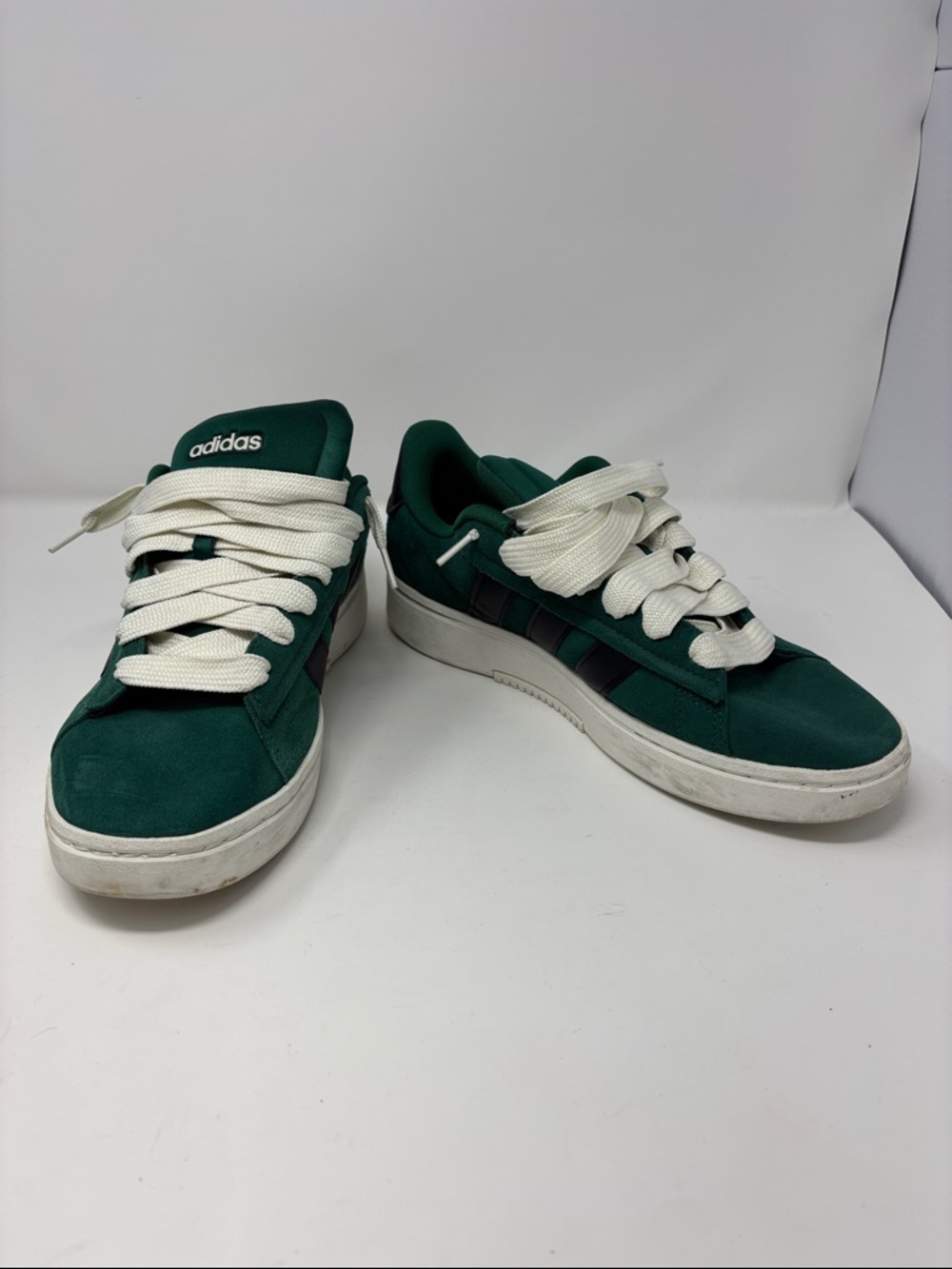adidas | 11 Dark Green Low-Top Sneakers‎ with White Laces